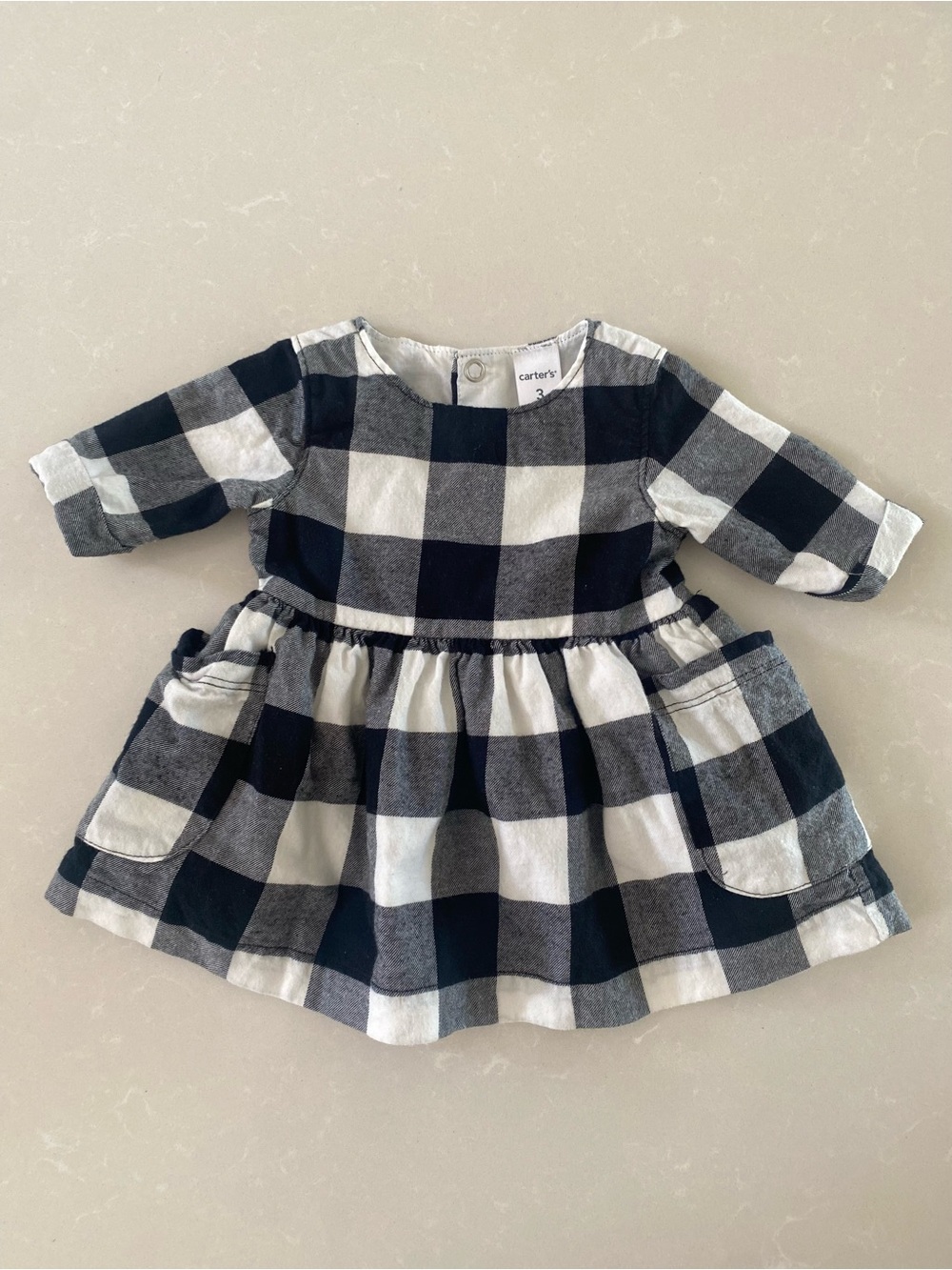 Carter's Baby Black & White Buffalo Check Dress